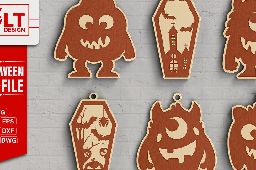 Intra απο ξύλο plywood  Χρώμα wenge 3mm-4mm πάχος - Δέσμη κοπής με λέιζερ για Halloween Key Chain Δίασταση 20x25 cm INTRAFABR-124401553