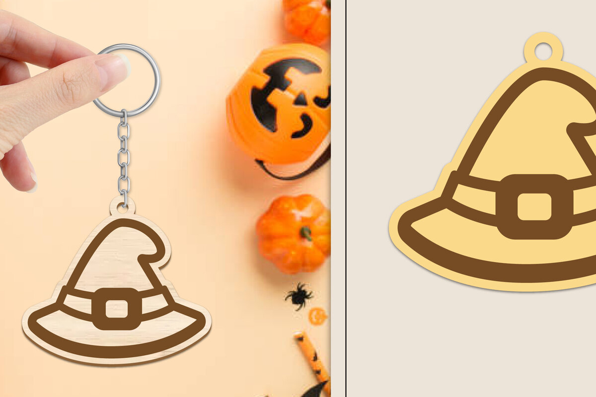 Σετ των 2 Intra απο ξύλο plywood  Χρώμα wenge 3mm-4mm πάχος - Αποκριάτικο μπρελόκ με λέιζερ Δίασταση 4x4 cm INTRAFABR-27686633