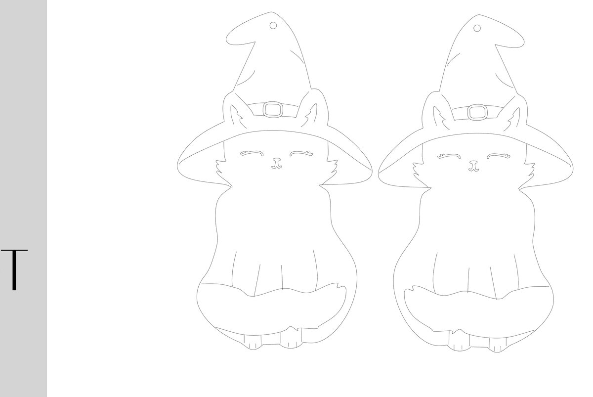 Σετ των 3 Intra απο ξύλο plywood  Χρώμα wenge 3mm-4mm πάχος - Σκουλαρίκια Halloween Kitty Δίασταση 3x3 cm INTRAFABR-123588102