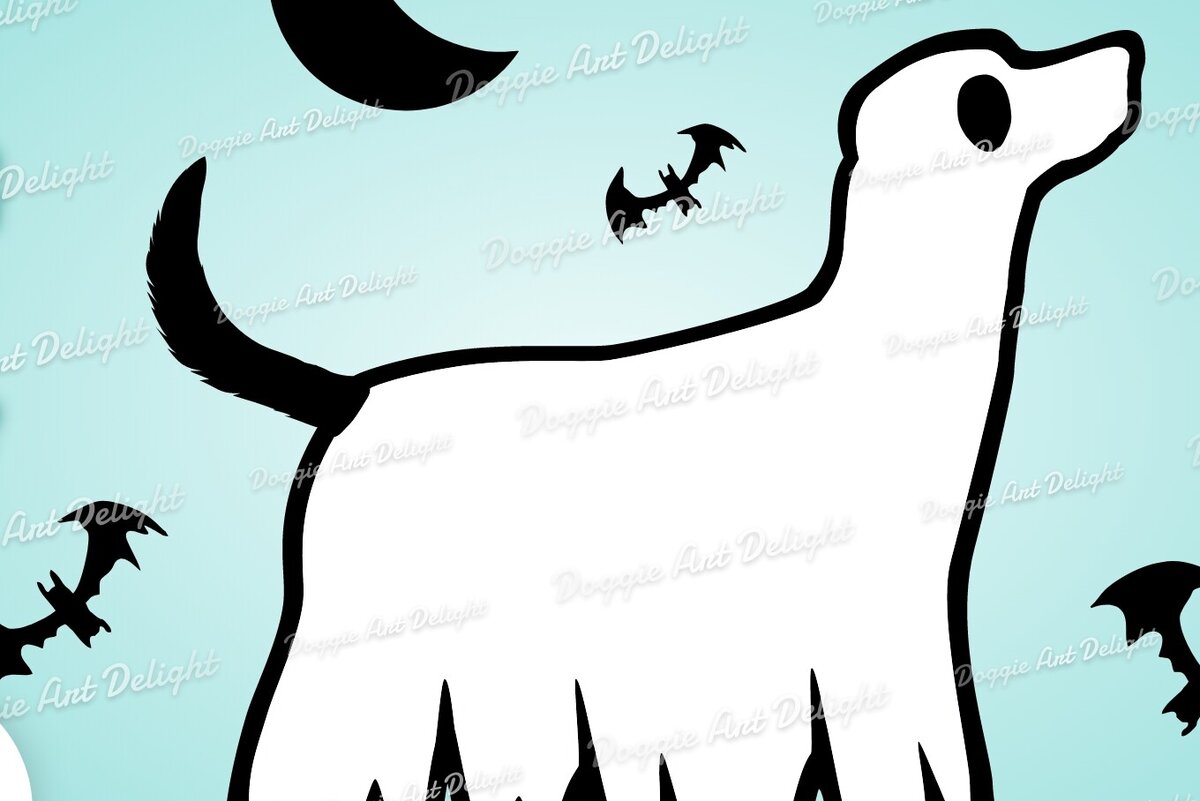 Σετ των 2 Intra απο ξύλο plywood  Χρώμα wenge 3mm-4mm πάχος - Halloween Labrador Ghost Dog Png Dxf Δίασταση 15x15 cm INTRAFABR-66184666
