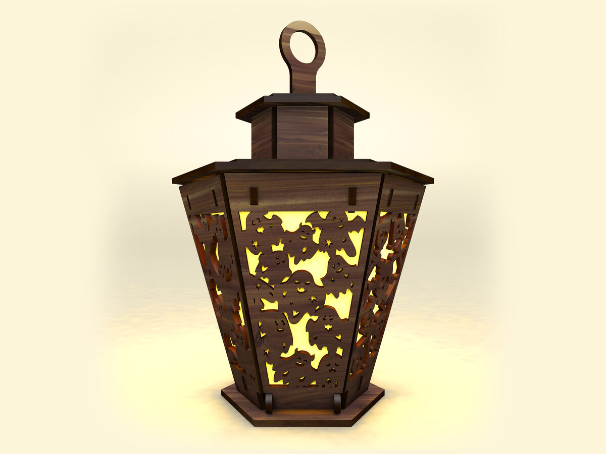 Σετ των 2 Intra απο ξύλο plywood  Χρώμα wenge 3mm-4mm πάχος - Φανάρι αποκριών, Κηροπήγιο Δίασταση 5x5 cm INTRAFABR-73061522