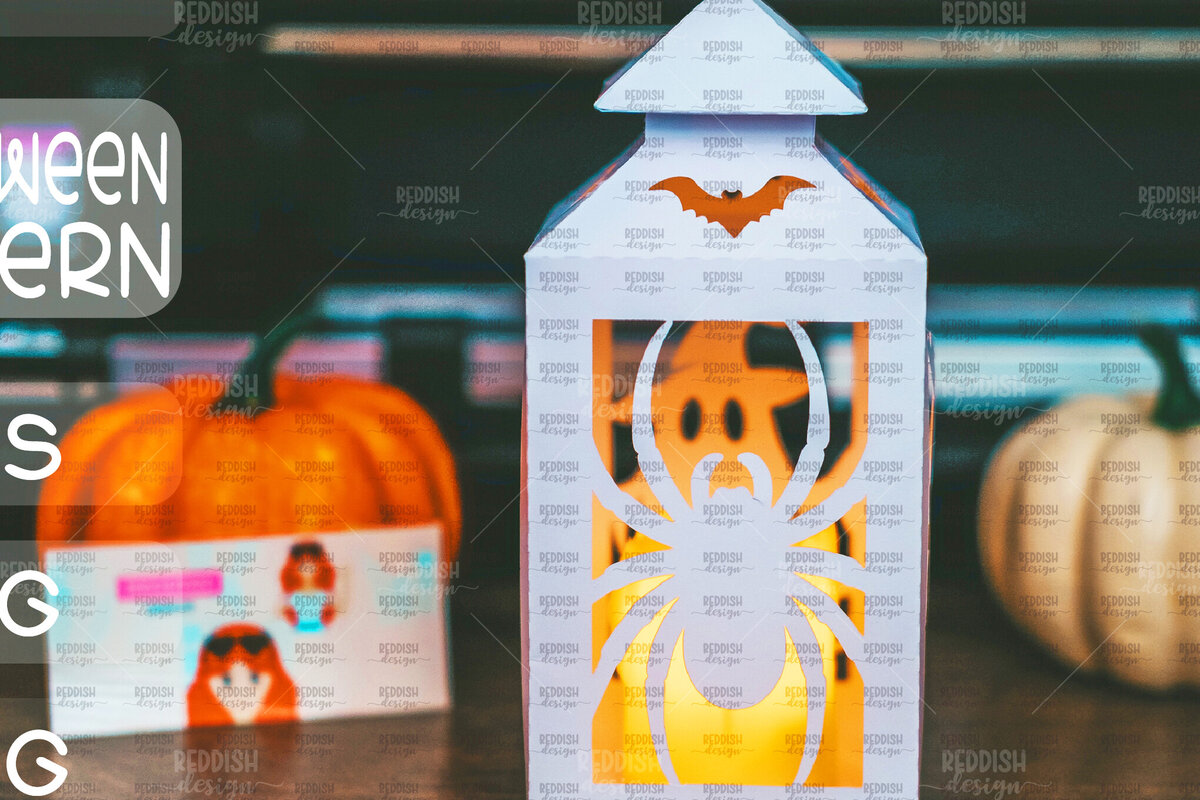 Σετ των 2 Intra απο ξύλο plywood  Χρώμα wenge 3mm-4mm πάχος - Halloween Lantern , Halloween Decor Δίασταση 15x15 cm INTRAFABR-73061359