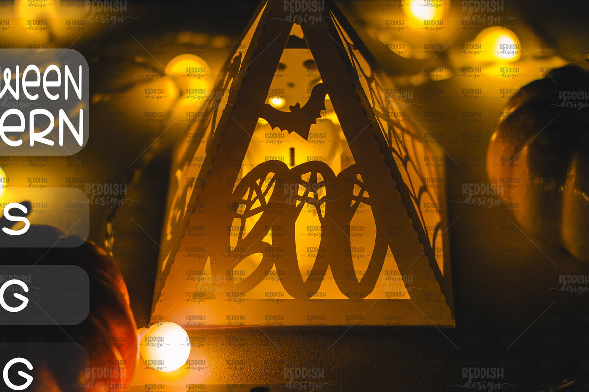 Σετ των 2 Intra απο ξύλο plywood  Χρώμα wenge 3mm-4mm πάχος - Halloween Lantern , Halloween Decor Δίασταση 15x15 cm INTRAFABR-109013703