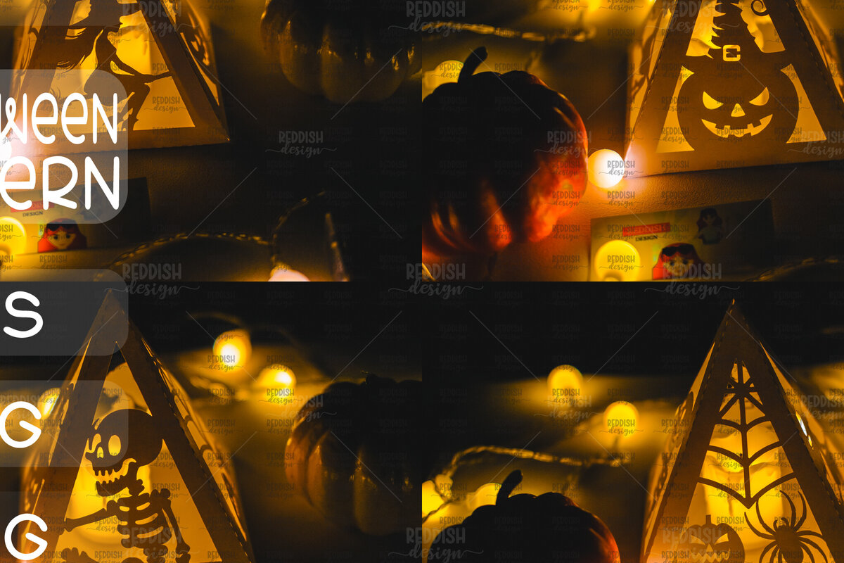 Σετ των 2 Intra απο ξύλο plywood  Χρώμα wenge 3mm-4mm πάχος - Halloween Lantern , Halloween Decor Δίασταση 15x15 cm INTRAFABR-109013311