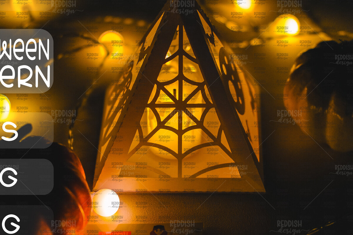 Σετ των 2 Intra απο ξύλο plywood  Χρώμα wenge 3mm-4mm πάχος - Halloween Lantern , Halloween Decor Δίασταση 15x15 cm INTRAFABR-109013482