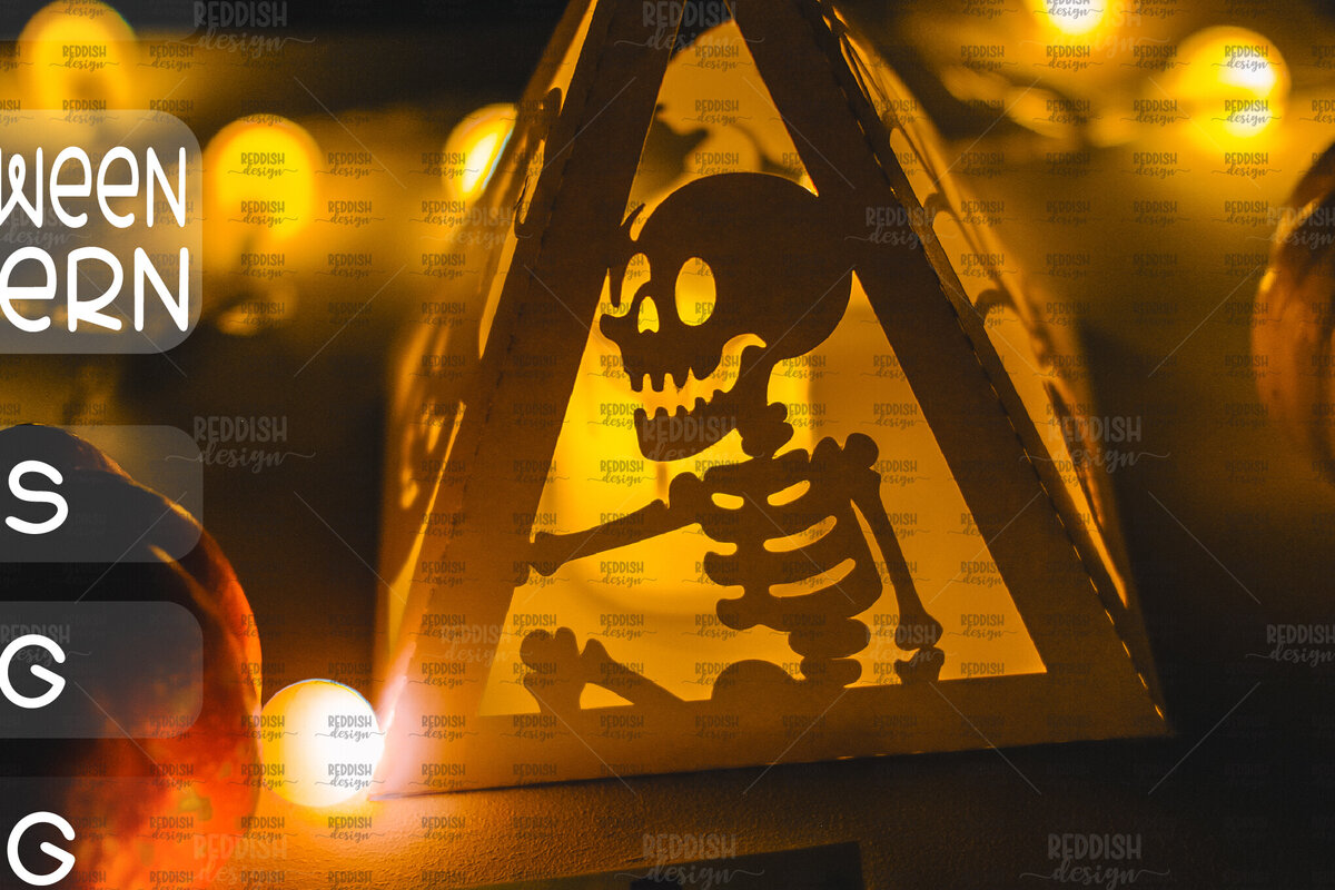 Σετ των 2 Intra απο ξύλο plywood  Χρώμα wenge 3mm-4mm πάχος - Halloween Lantern , Halloween Decor Δίασταση 15x15 cm INTRAFABR-109013644