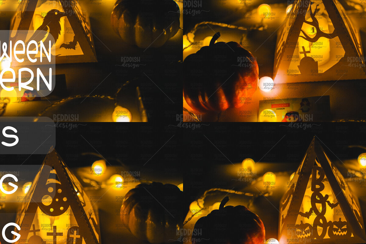 Σετ των 2 Intra απο ξύλο plywood  Χρώμα wenge 3mm-4mm πάχος - Halloween Lantern , Halloween Decor Δίασταση 15x15 cm INTRAFABR-109012773