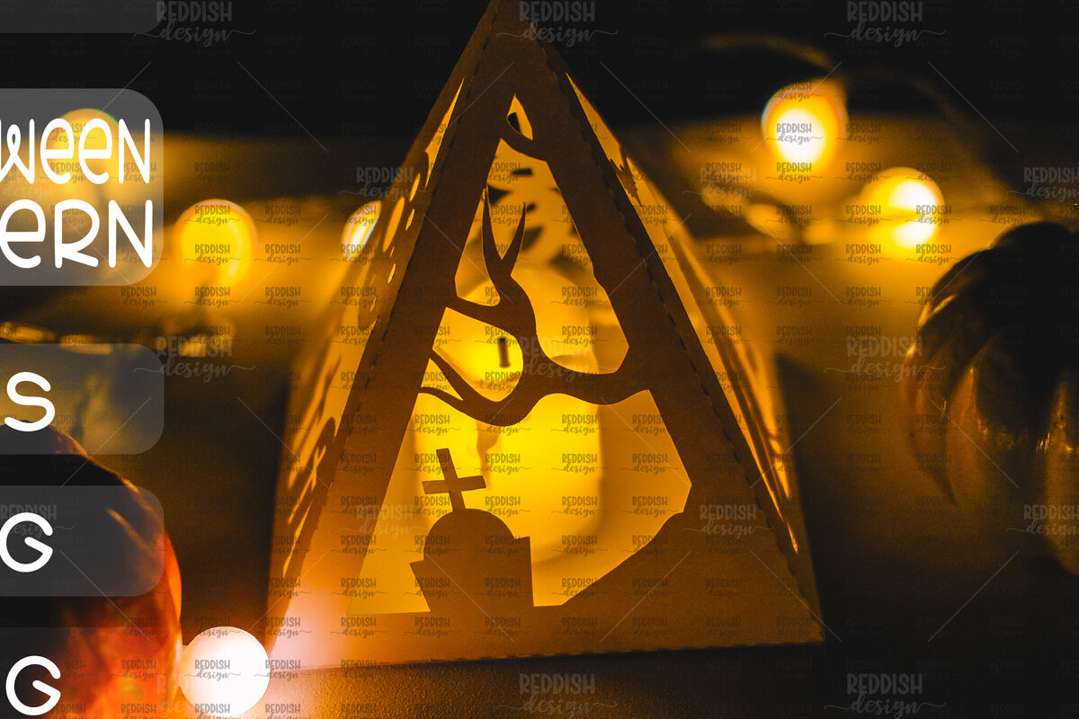 Σετ των 2 Intra απο ξύλο plywood  Χρώμα wenge 3mm-4mm πάχος - Halloween Lantern , Halloween Decor Δίασταση 15x15 cm INTRAFABR-109024503