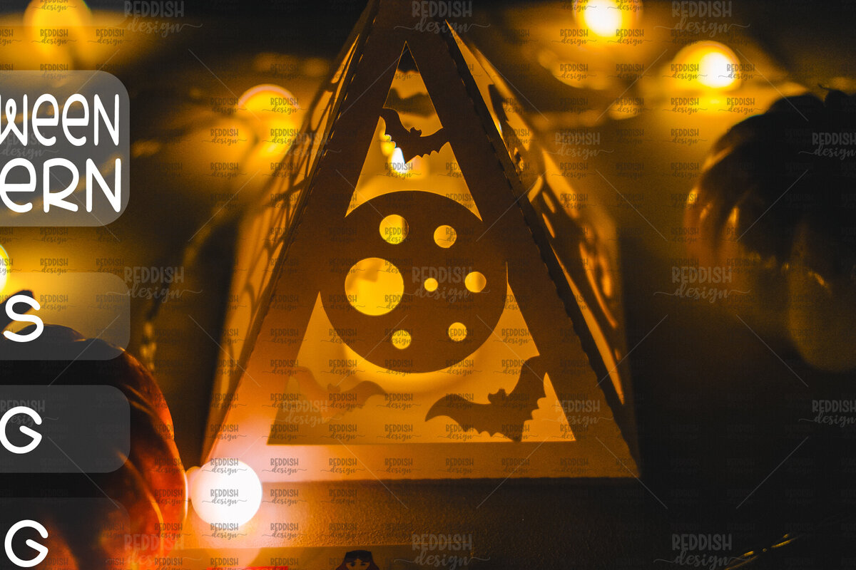 Σετ των 2 Intra απο ξύλο plywood  Χρώμα wenge 3mm-4mm πάχος - Halloween Lantern , Halloween Decor Δίασταση 15x15 cm INTRAFABR-106888216