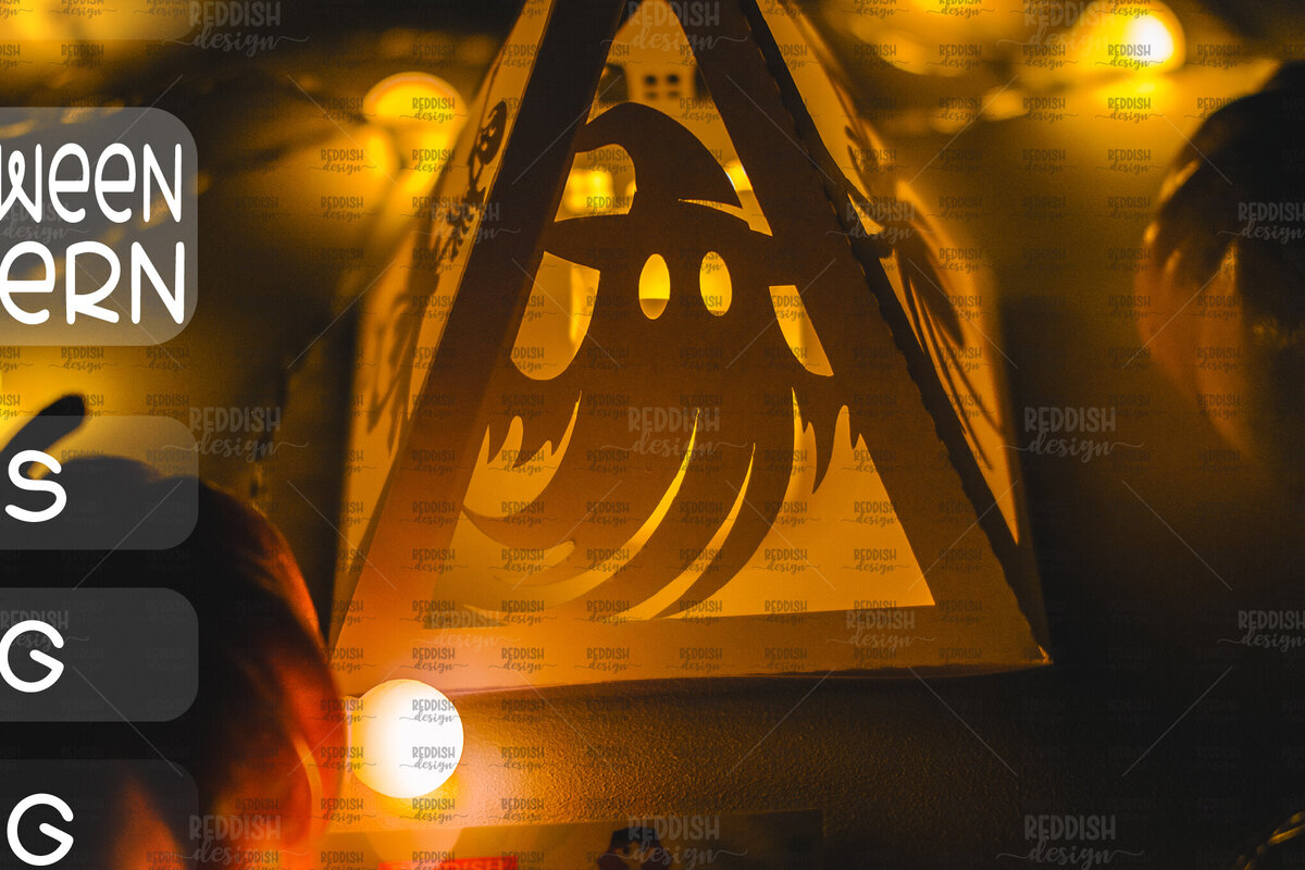 Σετ των 2 Intra απο ξύλο plywood  Χρώμα wenge 3mm-4mm πάχος - Halloween Lantern , Halloween Decor Δίασταση 15x15 cm INTRAFABR-72023118