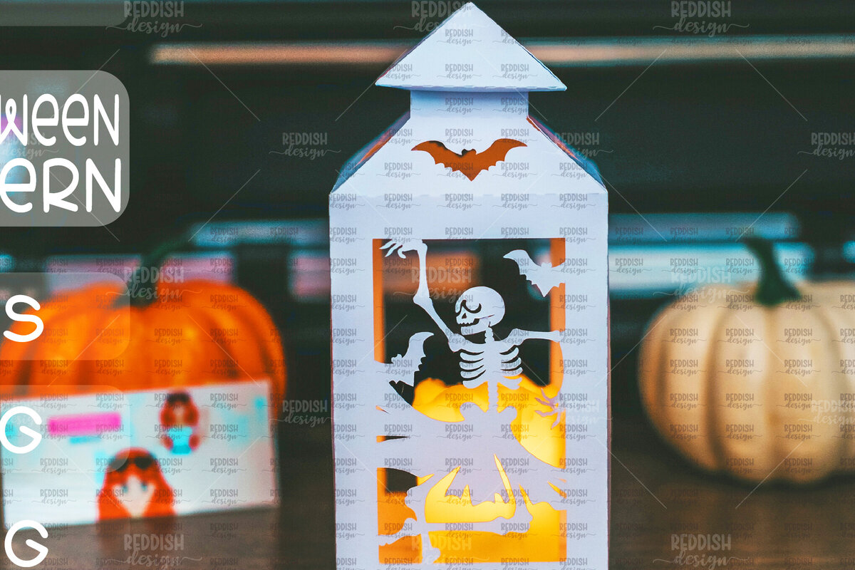 Σετ των 2 Intra απο ξύλο plywood  Χρώμα wenge 3mm-4mm πάχος - Halloween Lantern , Halloween Decor Δίασταση 15x15 cm INTRAFABR-81243750