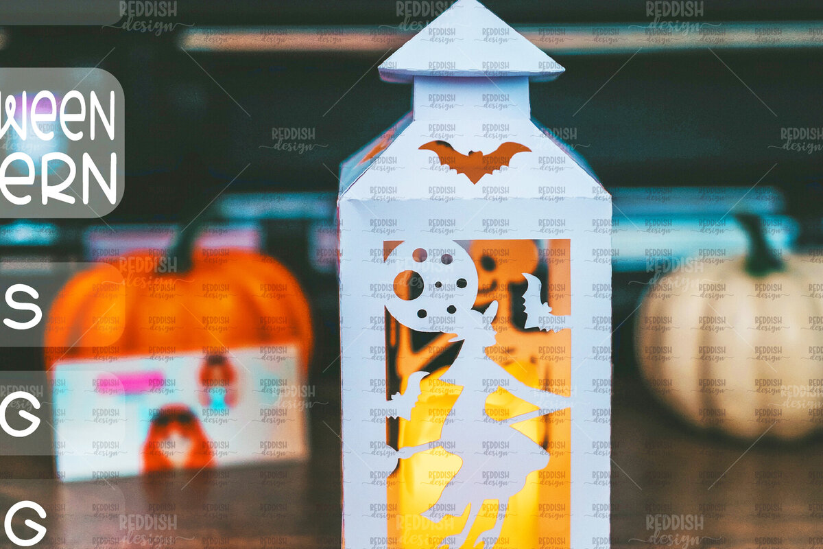 Σετ των 2 Intra απο ξύλο plywood  Χρώμα wenge 3mm-4mm πάχος - Halloween Lantern , Halloween Decor Δίασταση 15x15 cm INTRAFABR-80119635