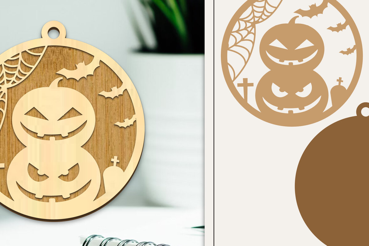 Σετ των 2 Intra απο ξύλο plywood  Χρώμα wenge 3mm-4mm πάχος - Στολίδι για αποκριάτικο λέιζερ Δίασταση 6x6 cm INTRAFABR-110250252