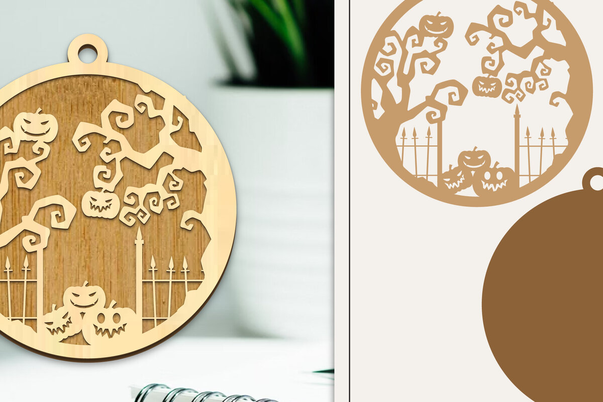 Σετ των 2 Intra απο ξύλο plywood  Χρώμα wenge 3mm-4mm πάχος - Στολίδι για αποκριάτικο λέιζερ Δίασταση 6x6 cm INTRAFABR-107884327