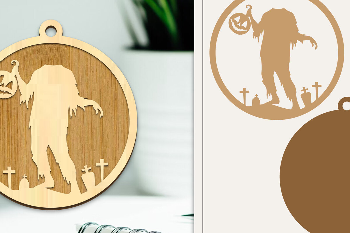 Σετ των 2 Intra απο ξύλο plywood  Χρώμα wenge 3mm-4mm πάχος - Στολίδι για αποκριάτικο λέιζερ Δίασταση 6x6 cm INTRAFABR-107884336