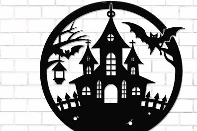 Σετ των 2 Intra απο ξύλο plywood  Χρώμα wenge 3mm-4mm πάχος - Halloween Decor Wall Δίασταση 15x15 cm INTRAFABR-101321120