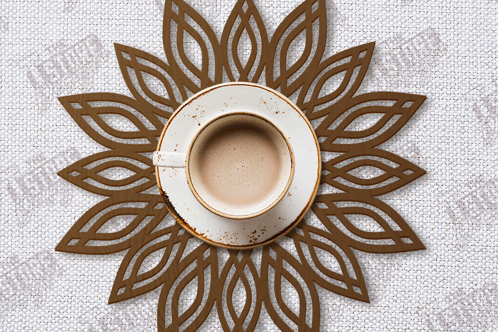 Σετ των 2 Intra απο ξύλο plywood 3mm-4mm πάχος – Σουπλά Κοπή Laser | Σέρβις τραπεζιών | CNC Δίασταση  20x20 cm INTRAFABR-123835164