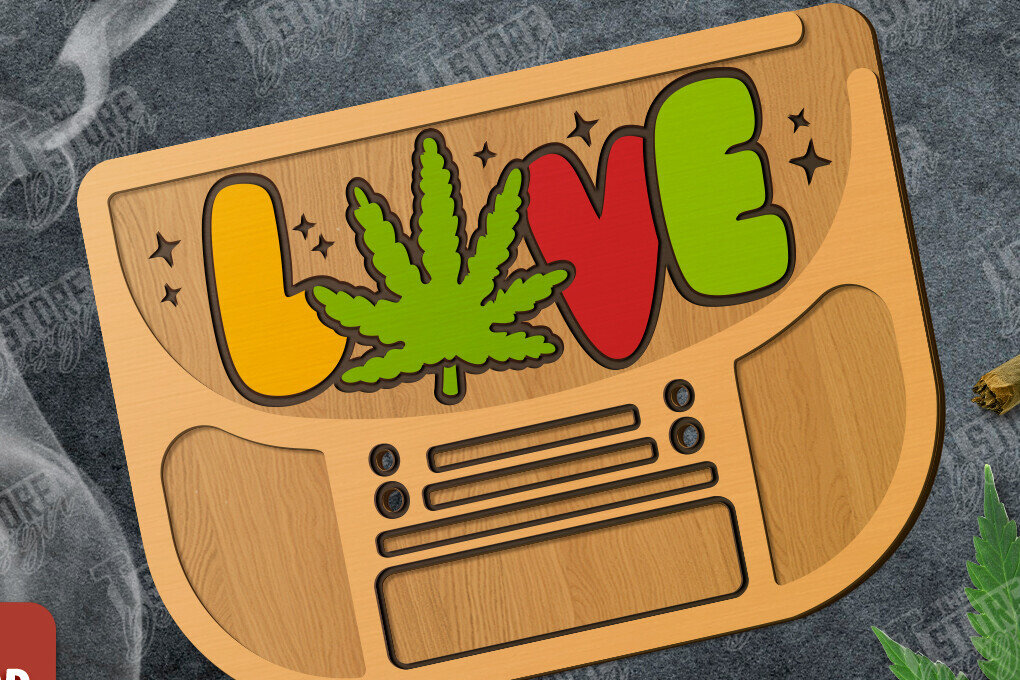 Σετ των 2 Intra απο ξύλο plywood 3mm-4mm πάχος – Κοπή λέιζερ κυλιόμενου δίσκου | Tobacco Rolling Δίασταση  20x20 cm INTRAFABR-120363326