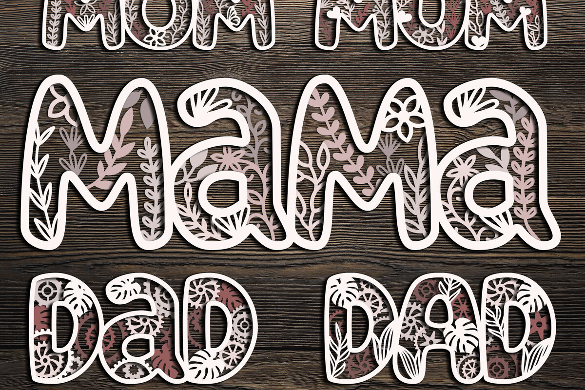 Σετ των 2 Intra απο ξύλο plywood 3mm-4mm πάχος – Σετ με 5 λουλουδάτα οικογενειακά σημάδια Δίασταση  20x20 cm INTRAFABR-123221570