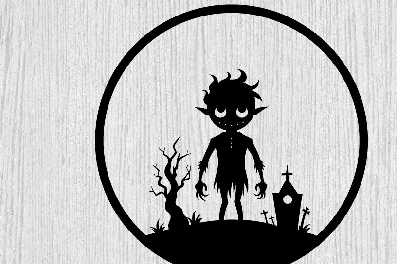 Intra απο ξύλο plywood 3mm-4mm πάχος – Spoker Halloween Metal Sign Σημάδι λέιζερ Δίασταση  40x30 cm INTRAFABR-102548157