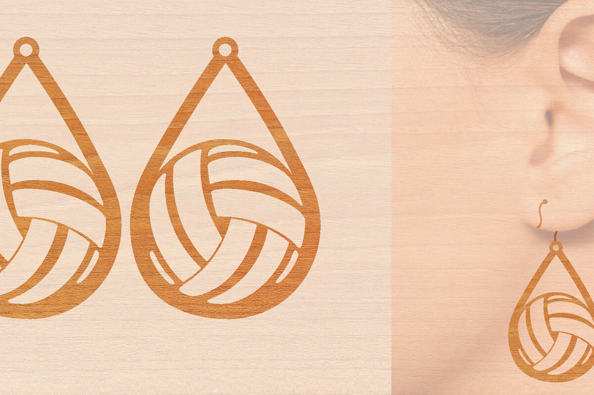 Σετ των 3 Intra απο ξύλο plywood 3mm-4mm πάχος – Αθλητικά Ξύλινα Σκουλαρίκια με Μπάλα Laser Δίασταση  5x5 cm INTRAFABR-97987986