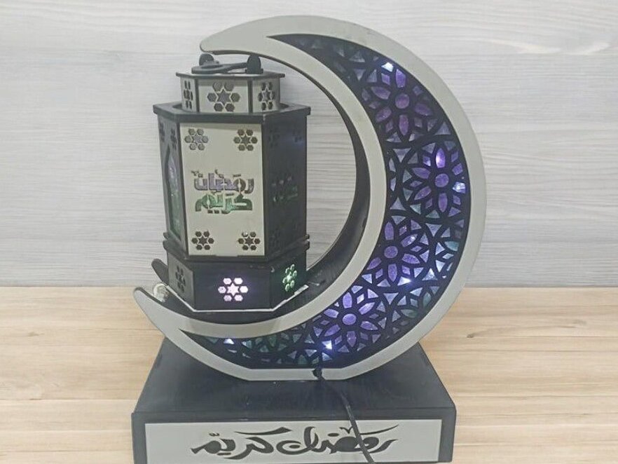 Intra απο ξύλο plywood 3mm-4mm πάχος – Ραμαζάνι Φανός και Ημισέληνος 25x30 cm INTRAVECTRY-MY543863