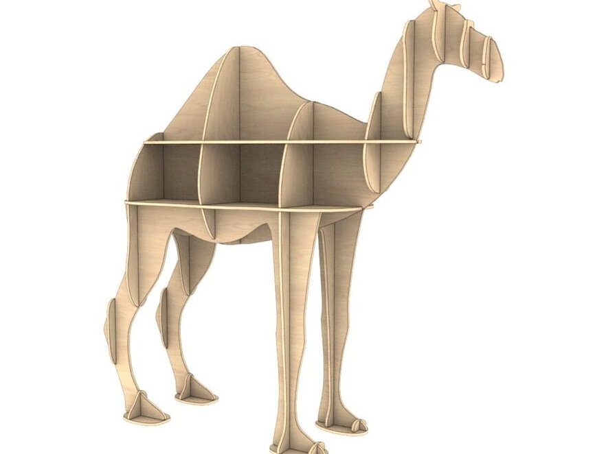 Σετ των 2 Intra απο ξύλο plywood 3mm-4mm πάχος – Ξύλινη Βιβλιοθήκη Camel με ανοιχτούς κύβους και ράφια 20x25 cm INTRAVECTRY-MY542392