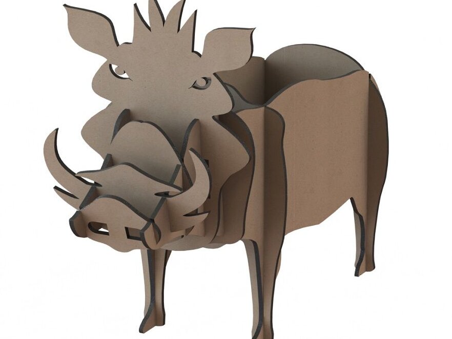 Σετ των 2 Intra απο ξύλο plywood 3mm-4mm πάχος – Βάση τηλεχειριστηρίου Boar Ξύλινη οργάνωση γραφείου 10x10 cm INTRAVECTRY-MY553017