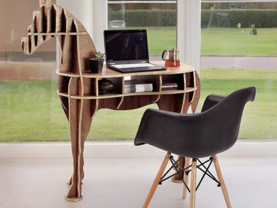 Intra απο ξύλο plywood 3mm-4mm πάχος – Βιβλιοθήκη Horse Βοηθητικό Τραπέζι για το σπίτι 12x15 cm INTRAVECTRY-MY542243