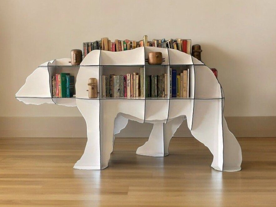 Σετ των 3 Intra απο ξύλο plywood 3mm-4mm πάχος – Βάση βιβλιοθήκης σε σχήμα πολικής αρκούδας 40x40 cm INTRAVECTRY-MY545107