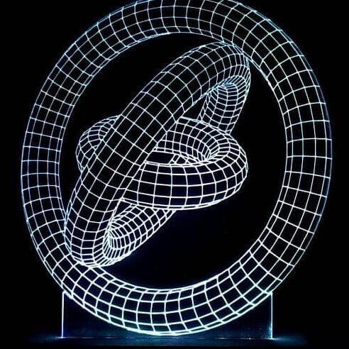 Intra απο ξύλο plywood 3mm-4mm πάχος – ξύλο 3D Ring Night Light LED Illusion Lamp DXF 40x40 cm INTRAVECTRY-MY552379