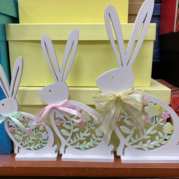 Σετ των 2 Intra απο ξύλο plywood 3mm-4mm πάχος – Πασχαλινή διακόσμηση τραπεζιού λαγουδάκι 10x10 cm INTRAVECTRY-MY542998