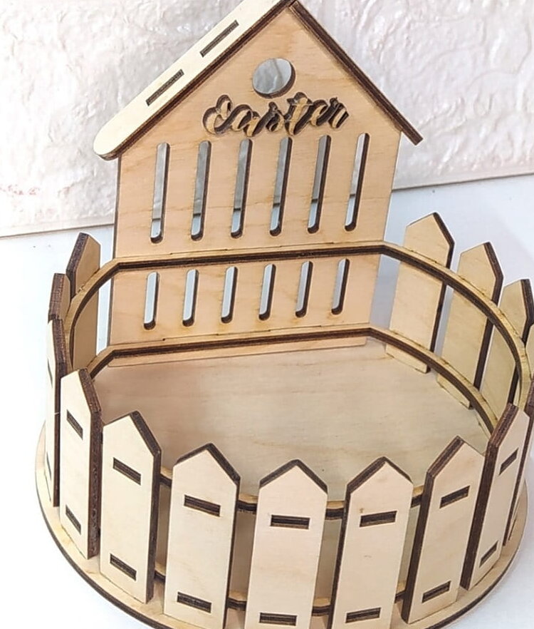 Σετ των 3 Intra απο ξύλο plywood 3mm-4mm πάχος – Μοναδικό Πασχαλινό καλάθι 40x40 cm INTRAVECTRY-MY542613