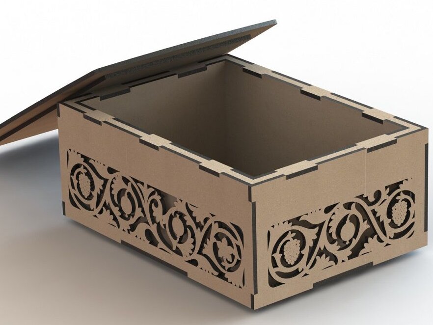 Σετ των 2 Intra απο ξύλο plywood 3mm-4mm πάχος – Διακοσμητικό κουτί δώρου με σχέδιο Swirl 30x30 cm INTRAVECTRY-MY553013