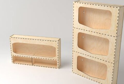 Σετ των 2 Intra απο ξύλο plywood 3mm-4mm πάχος – Οργανωτής σάντουιτς 40x45 cm INTRAVECTRY-MY553025