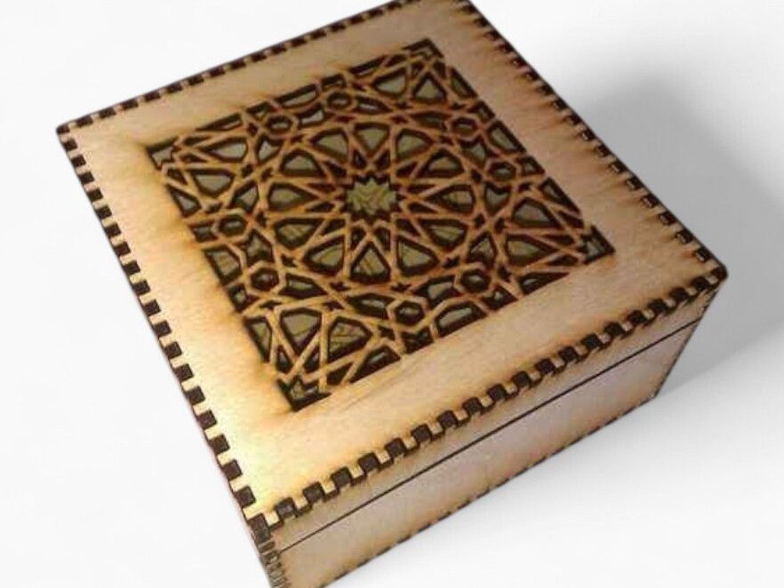 Intra απο ξύλο plywood 3mm-4mm πάχος – Ξύλινο τετράγωνο κουτί αποθήκευσης με καπάκι 40x45 cm INTRAVECTRY-MY551401