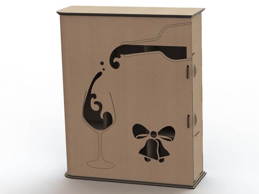 Σετ των 2 Intra απο ξύλο plywood 3mm-4mm πάχος – Κουτί δώρου συσκευασίας κρασιού 40x40 cm INTRAVECTRY-MY553028