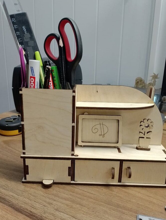 Σετ των 3 Intra απο ξύλο plywood 3mm-4mm πάχος – Επιτραπέζια οργάνωση αποθήκευσης με τηλεόραση μινιατούρα 30x35 cm INTRAVECTRY-MY559971