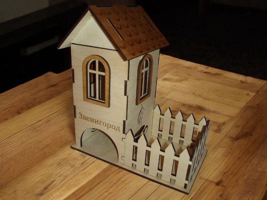 Intra απο ξύλο plywood 3mm-4mm πάχος – Tea Coffee Sachet Organizer House 40x40 cm INTRAVECTRY-MY543267