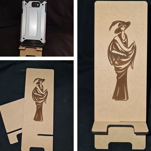 Σετ των 2 Intra απο ξύλο plywood 3mm-4mm πάχος – Θήκη κινητού με Lady Engraving 25x25 cm INTRAVECTRY-MY543005