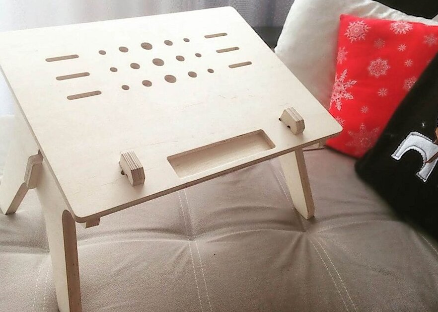 Σετ των 2 Intra απο ξύλο plywood 3mm-4mm πάχος – Ξύλινο Γραφείο Laptop για Κρεβάτι 25x30 cm INTRAVECTRY-MY542335