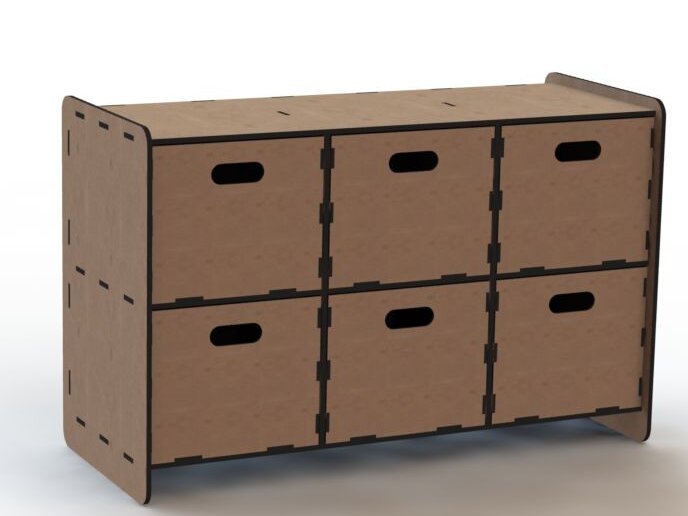 Intra απο ξύλο plywood 3mm-4mm πάχος – Συρταριέρα με έξι συρτάρια 40x45 cm INTRAVECTRY-MY551398