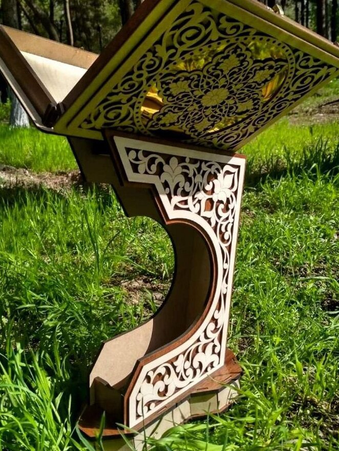 Σετ των 2 Intra απο ξύλο plywood 3mm-4mm πάχος – Διακοσμητικό κουτί Ιερού Κορανίου με Rehal 35x40 cm INTRAVECTRY-MY542351