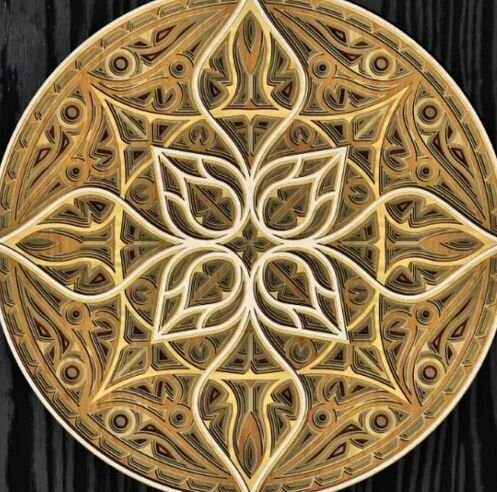 Σετ των 3 Intra απο ξύλο plywood 3mm-4mm πάχος – Στρογγυλή διακόσμηση τοίχου Mandala 25x25 cm INTRAVECTRY-MY542954