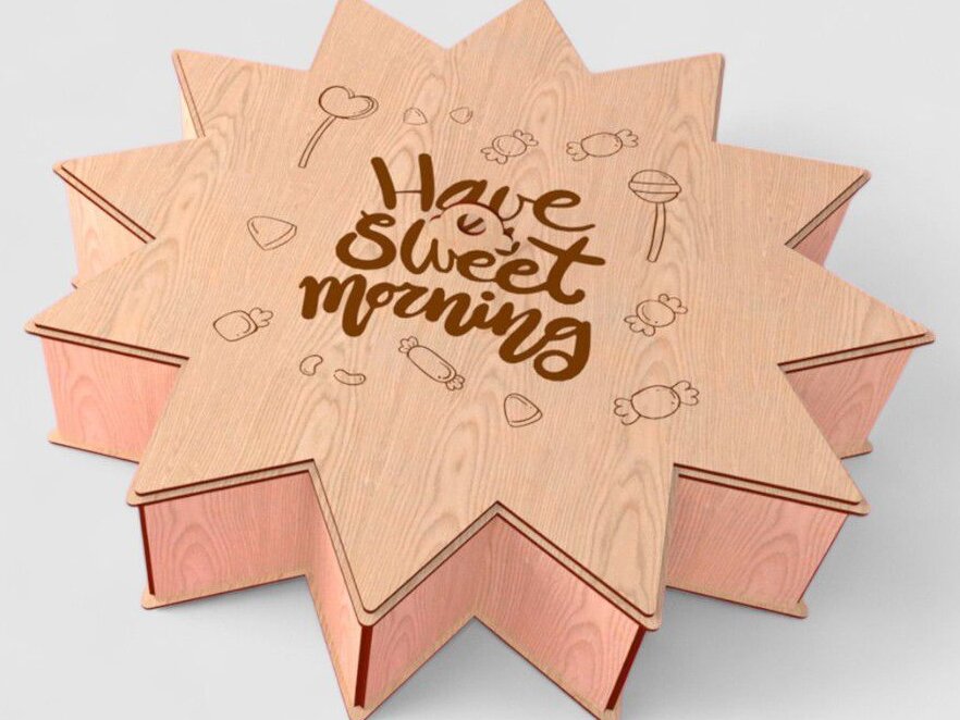 Σετ των 3 Intra απο ξύλο plywood 3mm-4mm πάχος – Κουτί δώρου καραμελών 12x15 cm INTRAVECTRY-MY542959