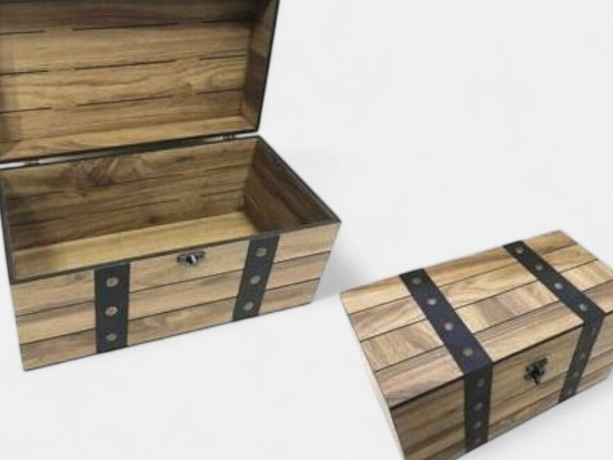 Σετ των 2 Intra απο ξύλο plywood 3mm-4mm πάχος – Ξύλινο τελάρο αποθήκευσης με καπάκι 15x15 cm INTRAVECTRY-MY553051