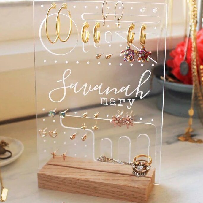 Σετ των 3 Intra απο ξύλο plywood 3mm-4mm πάχος – Ακρυλική βάση επίδειξης κοσμημάτων 25x30 cm INTRAVECTRY-MY560039