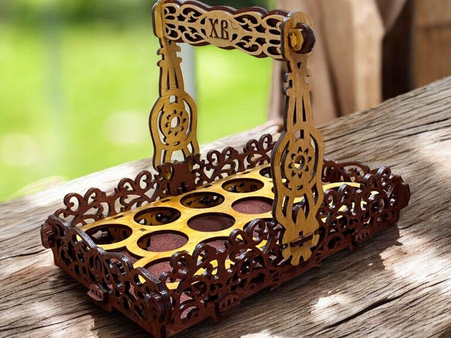 Σετ των 2 Intra απο ξύλο plywood 3mm-4mm πάχος – Διακοσμητικό καλάθι δώρων για το Πάσχα 25x25 cm INTRAVECTRY-MY542905