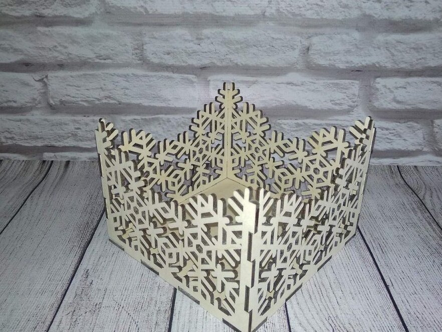 Σετ των 3 Intra απο ξύλο plywood 3mm-4mm πάχος – Καλάθι θήκης χριστουγεννιάτικων χαρτοπετσετών 45x50 cm INTRAVECTRY-MY548536