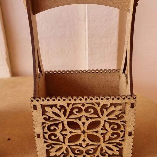 Σετ των 2 Intra απο ξύλο plywood 3mm-4mm πάχος – Διακοσμητικό καλάθι λουλουδιών για πασχαλινό ξύλο 40x40 cm INTRAVECTRY-MY542426